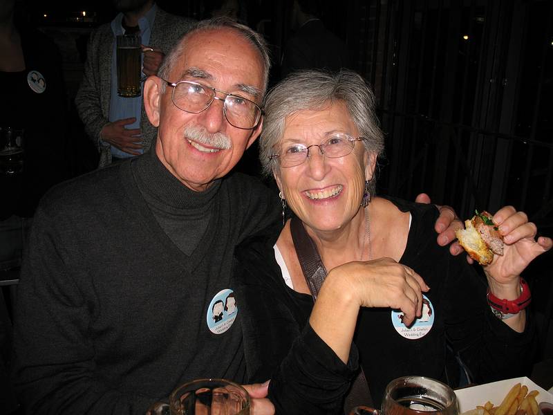 October 17, 2008 - Radegast Beer Hall, Williamsburg, Brooklyn, New York.<br />Julian and Gisela's Wedding Eve.<br />Ronnie (Julian's father) and Tzipi (Ronnie's niece).