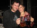 October 17, 2008 - Radegast Beer Hall, Williamsburg, Brooklyn, New York.<br />Julian and Gisela's Wedding Eve.<br />Spencer and Mary.
