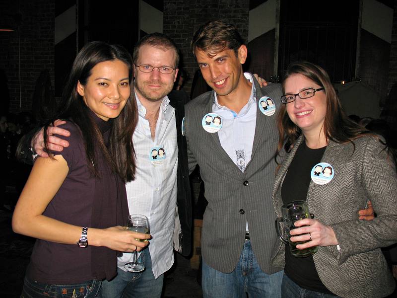October 17, 2008 - Radegast Beer Hall, Williamsburg, Brooklyn, New York.<br />Julian and Gisela's Wedding Eve.<br />Suzanne (friend), Ken (friend, best man), Drew, and Lucy (Drew's wife).