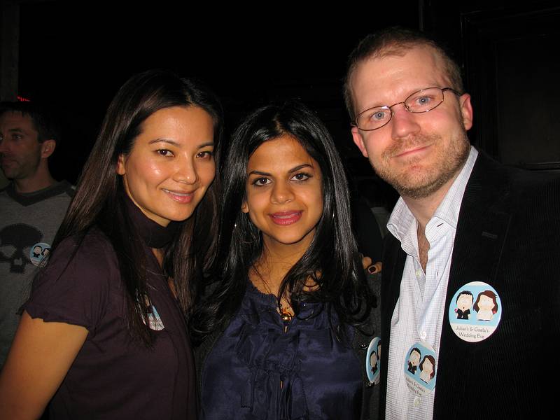 October 17, 2008 - Radegast Beer Hall, Williamsburg, Brooklyn, New York.<br />Julian and Gisela's Wedding Eve.<br />Suzanne, Shailini (Ken's wife), and Ken.