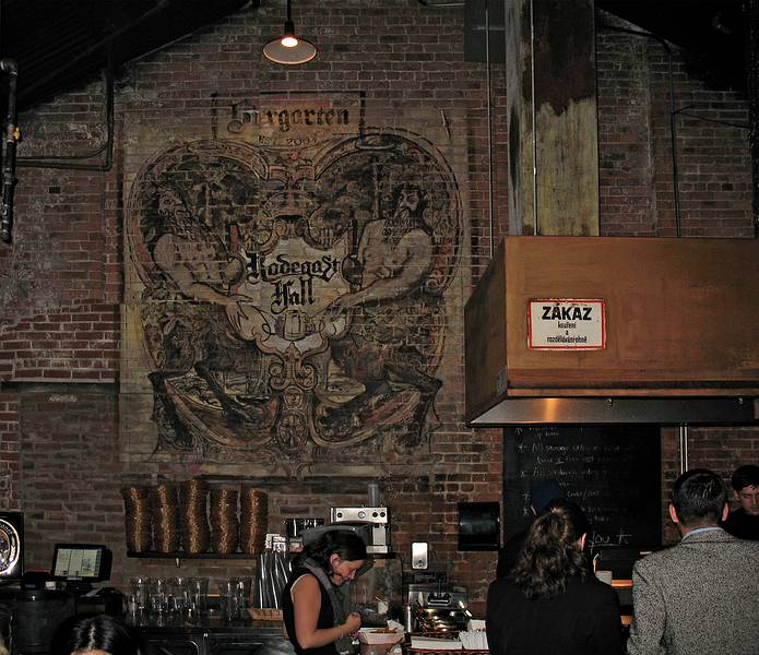 October 17, 2008 - Radegast Beer Hall, Williamsburg, Brooklyn, New York.<br />Julian and Gisela's Wedding Eve.