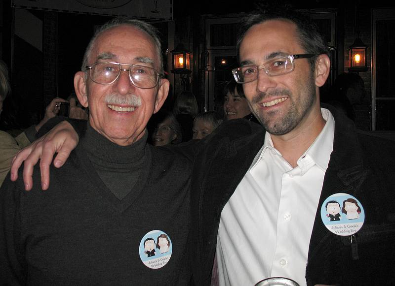 October 17, 2008 - Radegast Beer Hall, Williamsburg, Brooklyn, New York.<br />Julian and Gisela's Wedding Eve.<br />Ronnie and Julian.