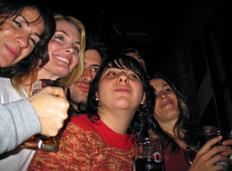 October 17, 2008 - Radegast Beer Hall, Williamsburg, Brooklyn, New York.<br />Julian and Gisela's Wedding Eve.<br />Alexia, Rain, Spencer, Celia, and Mary.