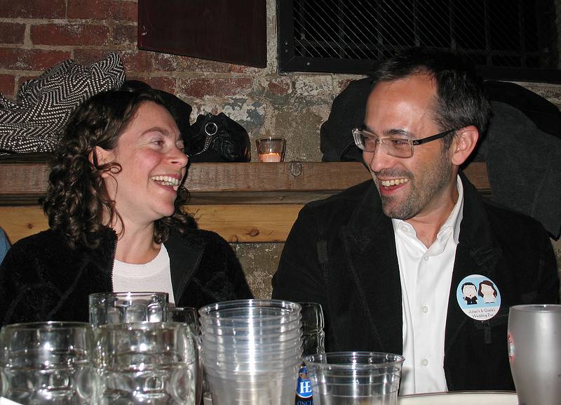 October 17, 2008 - Radegast Beer Hall, Williamsburg, Brooklyn, New York.<br />Julian and Gisela's Wedding Eve.<br />Lisa and Julian.