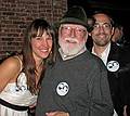 October 17, 2008 - Radegast Beer Hall, Williamsburg, Brooklyn, New York.<br />Julian and Gisela's Wedding Eve.<br />Gisela, Egils in his Tyrolean hat, and Julian.