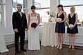 October 18, 2008 - Julian and Gisela's wedding, Brooklyn, New York.<br />Julian and Gisela, Kristina and Cynthia.