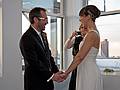 October 18, 2008 - Julian and Gisela's wedding, Brooklyn, New York.<br />Julian and Gisela with Karin sneaking in a photo behind them.