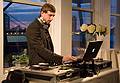 October 18, 2008 - Julian and Gisela's wedding, Brooklyn, New York.<br />Brent tending to the music.