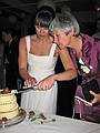 October 18, 2008 - Julian and Gisela's wedding, Brooklyn, New York.<br />Gisela and Heidi.