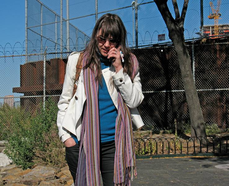 October 19, 2008 - Brooklyn, New York.<br />Gisela on her cell phone.