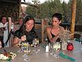 Sept. 5, 2008 - Day before Melody's and Sati's wedding at Mono Hot Springs, California.<br />The rehearsal dinner at the resort restaurant.<br />Melody and Priya.