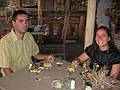 Sept. 5, 2008 - Day before Melody's and Sati's wedding at Mono Hot Springs, California.<br />The rehearsal dinner at the resort restaurant.<br />Sati and Melody.