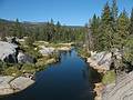Sept. 6, 2008 - Melody's and Sati's wedding day at Mono Hot Springs, California.<br />South Fork of the San Juaquin River just south of the resort cabins as seen from the bridge.
