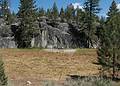 Sept. 6, 2008 - Melody's and Sati's wedding day at Mono Hot Springs, California.<br />Wedding site being set up.