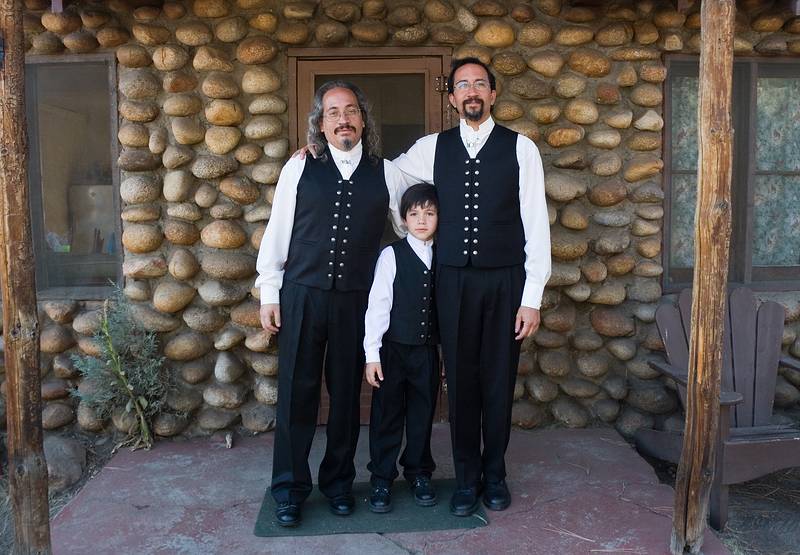Sept. 6, 2008 - Melody's and Sati's Wedding at Mono Hot Springs, California.<br />Carl, Gudjn, and Eric.<br />Carl and Eric are Melody's brothers and Gujn is Eric's son.
