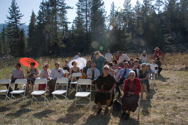 Sept. 6, 2008 - Melody's and Sati's Wedding at Mono Hot Springs, California.<br />Melody's aunt Norma and Memere Marie in the front row with Ronnie and Baiba behind them.