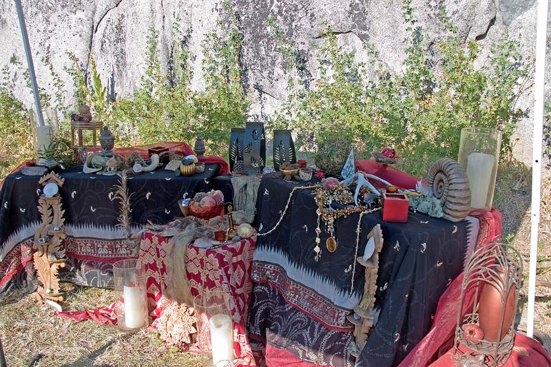 Sept. 6, 2008 - Melody's and Sati's Wedding at Mono Hot Springs, California.<br />Vanessa made this altar.