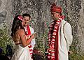 Sept. 6, 2008 - Melody's and Sati's Wedding at Mono Hot Springs, California.<br />Melody reading her vows to Sati and Brad M. (and the rest of us).
