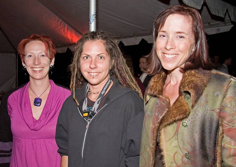 Sept. 6, 2008 - Melody's and Sati's Wedding at Mono Hot Springs, California.<br />Stacy, June, and Petrina.
