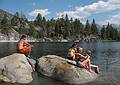 Sept. 7, 2008 - The day after the wedding, Mono Hot Springs, California.<br />Sati, Melody, Baiba, and Joyce at Doris Lake.