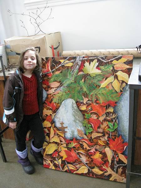 Jan. 8, 2009 - Merrimac, Massachusetts.<br />Miranda and a recent oil painting by Joyce.