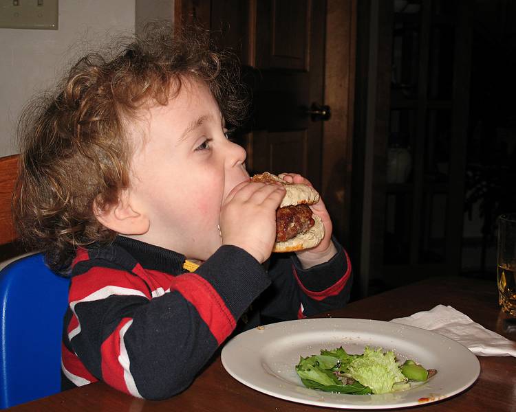 Jan. 9, 2009 - Merrimac, Massachusetts.<br />Matthew was hungry after taking in all those trains at the museum.