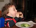 Jan. 9, 2009 - Merrimac, Massachusetts.<br />Matthew was hungry after taking in all those trains at the museum.