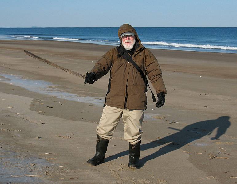 Feb. 6, 2009 - Parker River National Wildlife Refuge, Plum Island, Massachusetts.<br />Egils with new found toy (photo by Joyce).