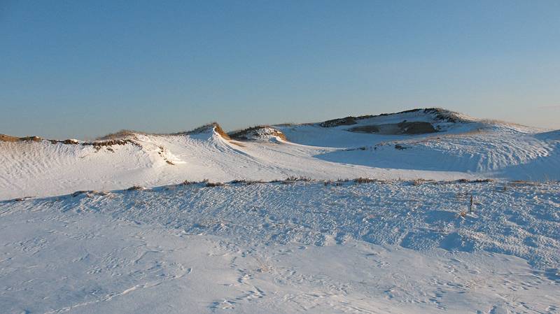 Feb. 6, 2009 - Parker River National Wildlife Refuge, Plum Island, Massachusetts.<br />Late afternoon view from boardwalk off parking lot number 3.