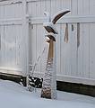 Feb. 21, 2009 - Merrimac, Massachusetts.<br />Around the house after a fresh overnight snowfall.<br />"Optimism", Joyce's bronze sculpture.