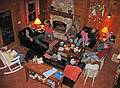 Feb. 19, 2009 - At Bill and Carol's in Campton, New Hampshire.<br />Everybody gathered near the fireplace and listening to readings of poems by Robert Service.