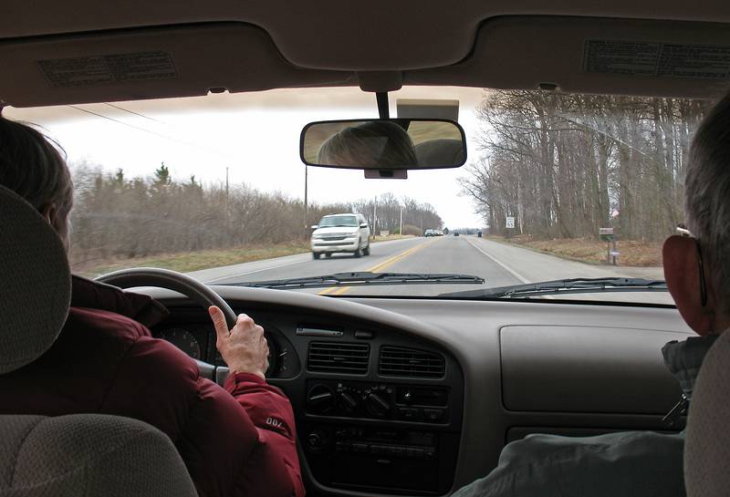 March 13, 2009 - Somewhere along MD-213 south of Chestertown, Maryland.<br />Baiba and Ronnie.