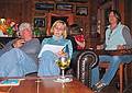 April 4, 2009 - At Bill and Carol's log cabin in Campton, New Hampshire.<br />Mark, Joyce H., singing while Moe is playing the lap dulcimer.