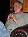 April 4, 2009 - At Bill and Carol's log cabin in Campton, New Hampshire.<br />Fred on the tin whistle (aka pennywhistle or Irish whistler).