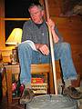 April 4, 2009 - At Bill and Carol's log cabin in Campton, New Hampshire.<br />Chris on the washtub bass.