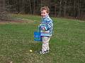 April 12, 2009 - At Tom and Kim's in South Hampton, New Hampshire.<br />Matthew looking for Easter eggs and finding many.