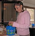 April 12, 2009 - At Tom and Kim's in South Hampton, New Hampshire.<br />Arianna checking the contents of her eggs. Some had candy, some money.