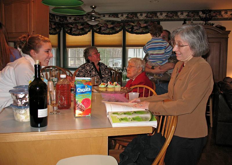 April 12, 2009 - At Tom and Kim's in South Hampton, New Hampshire.<br />Marissa and Joyce with Norma and Marie in back.