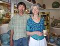 May 2, 2009 - Merrimac, Massachusetts.<br />Mochi and Iris at their Purple Sage Pottery store and workshop.