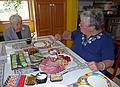 May 10, 2009 - Mothers Day at Paul and Norma's in Tewksbury, Massachusetts.<br />Marie and Norma preparing an appetizer plate for Marie.