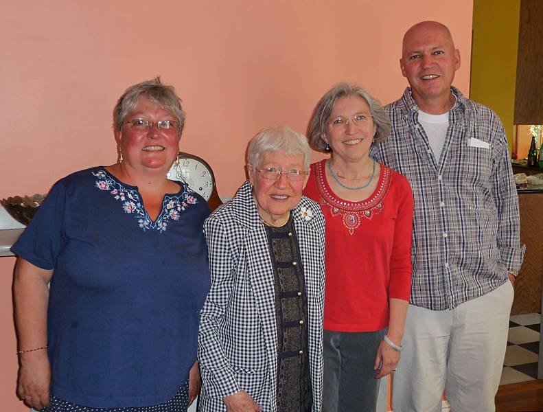 May 10, 2009 - Mothers Day at Paul and Norma's in Tewksbury, Massachusetts.<br />Marie with her three children: Norma, Joyce, and Tom.