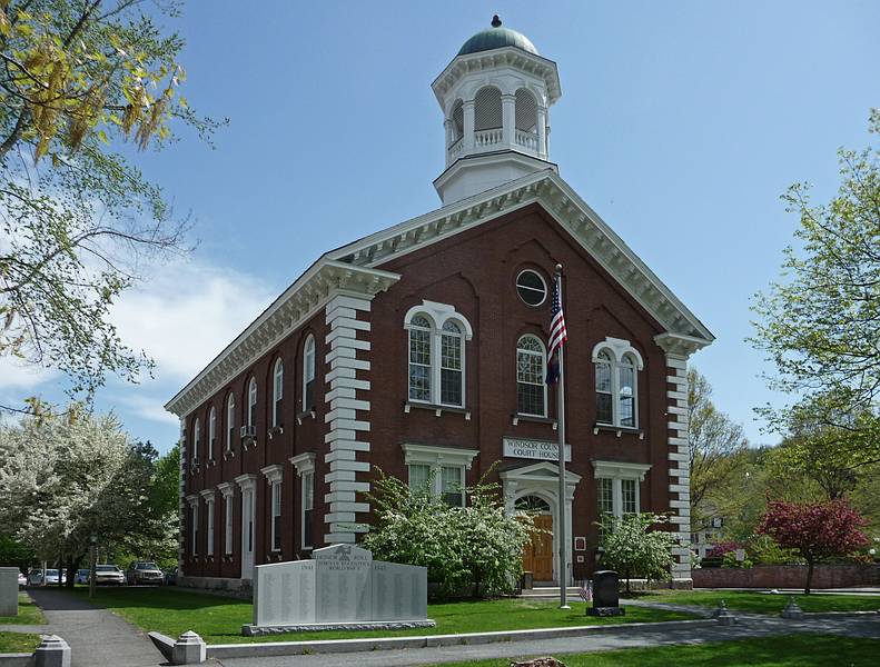May 15, 2009 - Woodstock, Vermont.<br />Windsor County Courthouse on The Green.