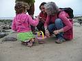 May 24, 2009 - Sandy Point State Reservation, Plum Island, Massachusetts.<br />A girl showing starfish to Melody and Joyce.
