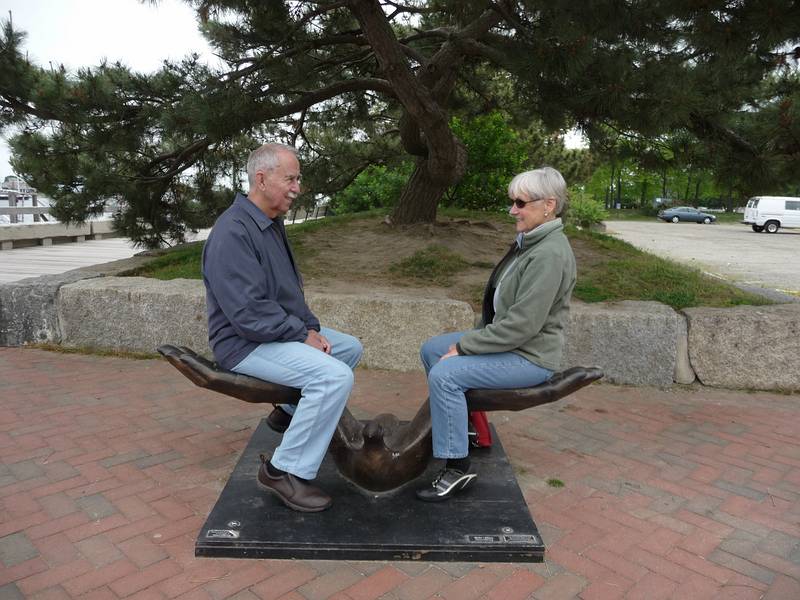 June 6, 2009 - Newburyport, Massachusetts.<br />Ronnie and Baiba at Somerby's Landing by the waterfront.