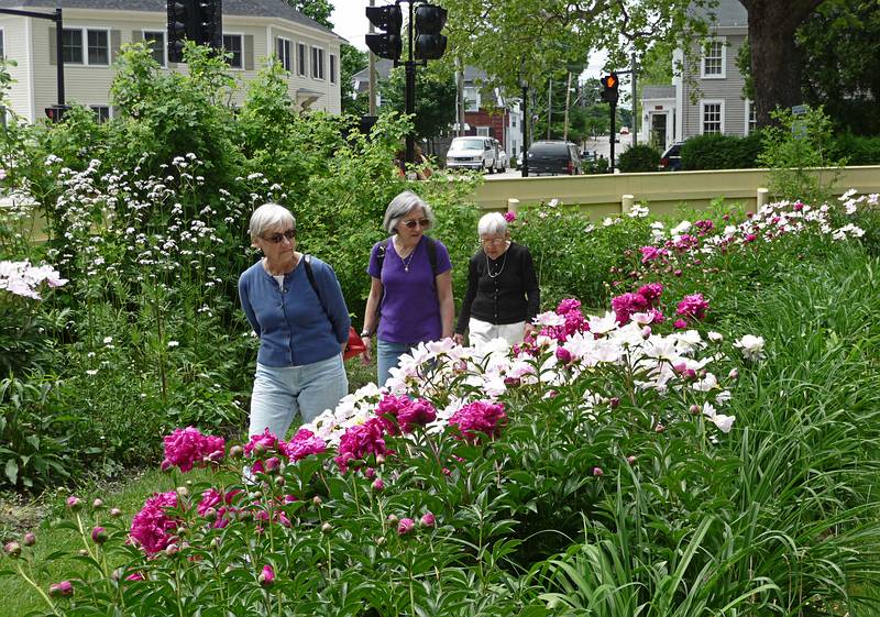 June 7, 2009 - Portsmouth, New Hampshire.<br />Baiba, Joyce, and Marie in the garden of John Paul Jones' house.