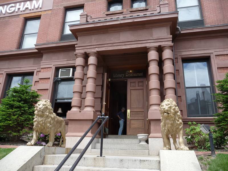 June 7, 2009 - Portsmouth, New Hampshire.<br />Entrance to 'The Library Restaurant'.