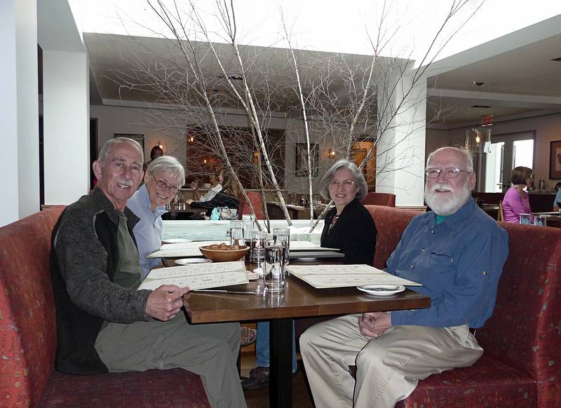 June 8, 2009 - Woodstock, Vermont.<br />Ronnie, Baiba, Joyce, and Egils at dinner at the Woodstock Inn.