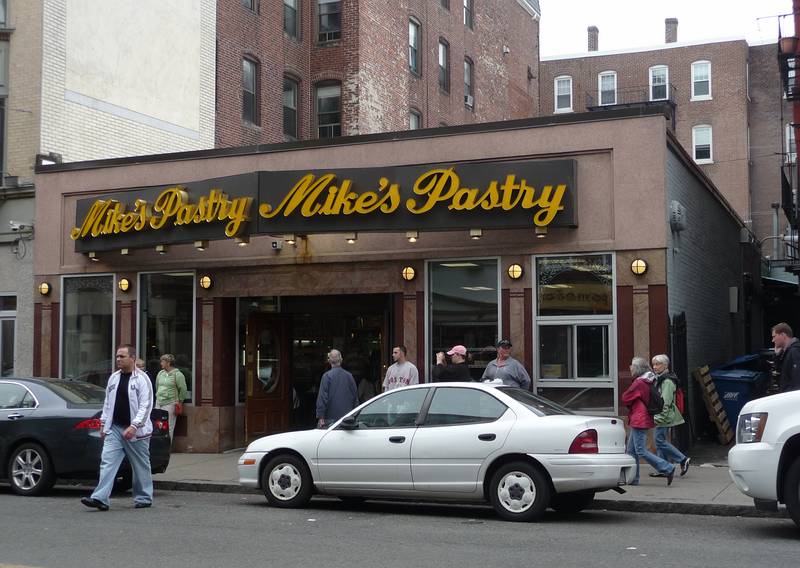 June 10, 2009 - Boston, Massachusetts.<br />Ronnie, Joyce, and Baiba about to case out Mike's Pastry in Hanover Street.