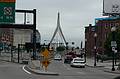 June 10, 2009 - Boston, Massachusetts.<br />The end of the Greenway at Sudbury Street.<br />Zakim Bridge in the distance.