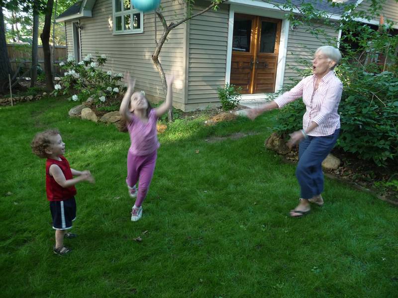 June 13, 2009 - Merrimac, Massachusetts.<br />Matthew, Miranda, and Baiba playing ball.